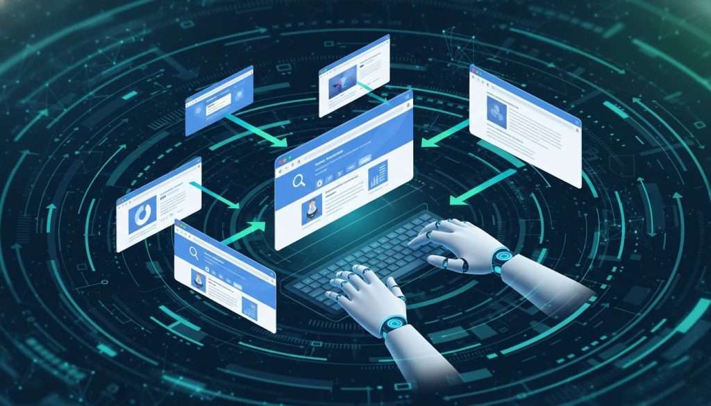 AI agent mode performing autonomous web browsing and task automation