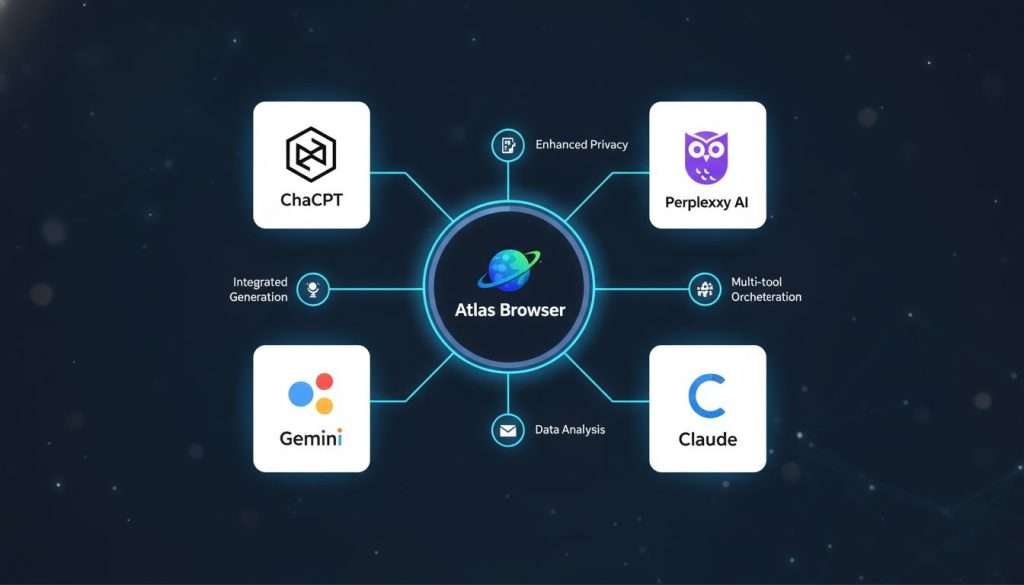 Atlas ChatGPT's Browser compared with Perplexity, Gemini, and Claude AI